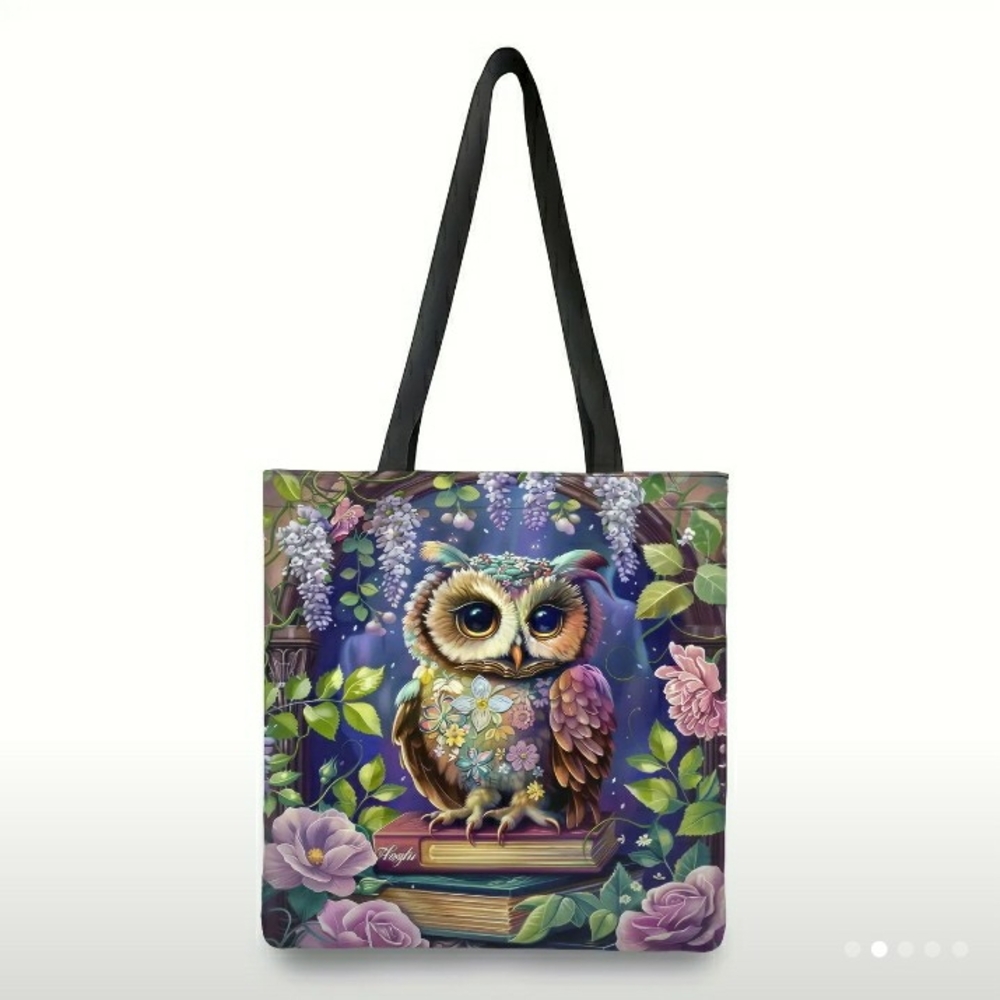 Women's Fashionable Owl-print Tote Bag, NWT